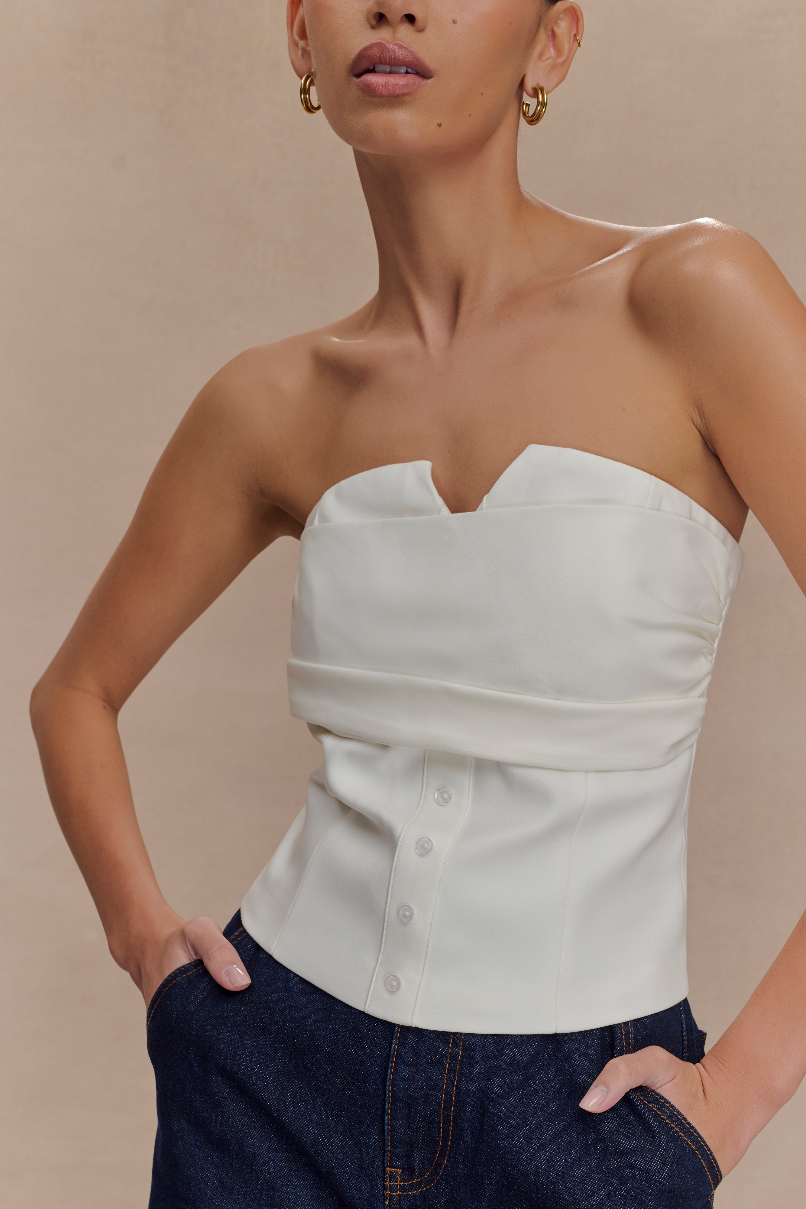 Zillah Strapless Cotton Top