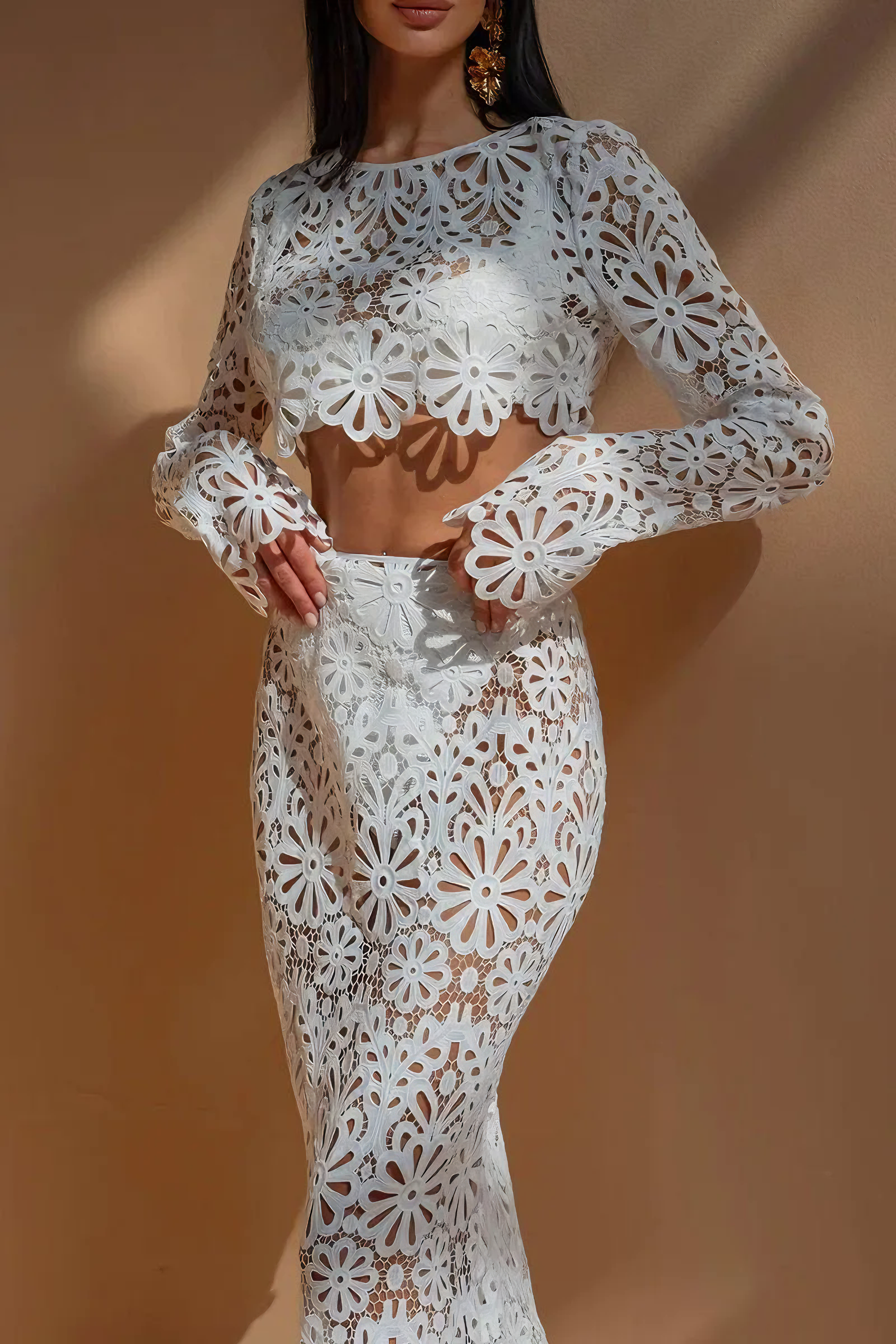 Soft Bloom Lace Two Piece
