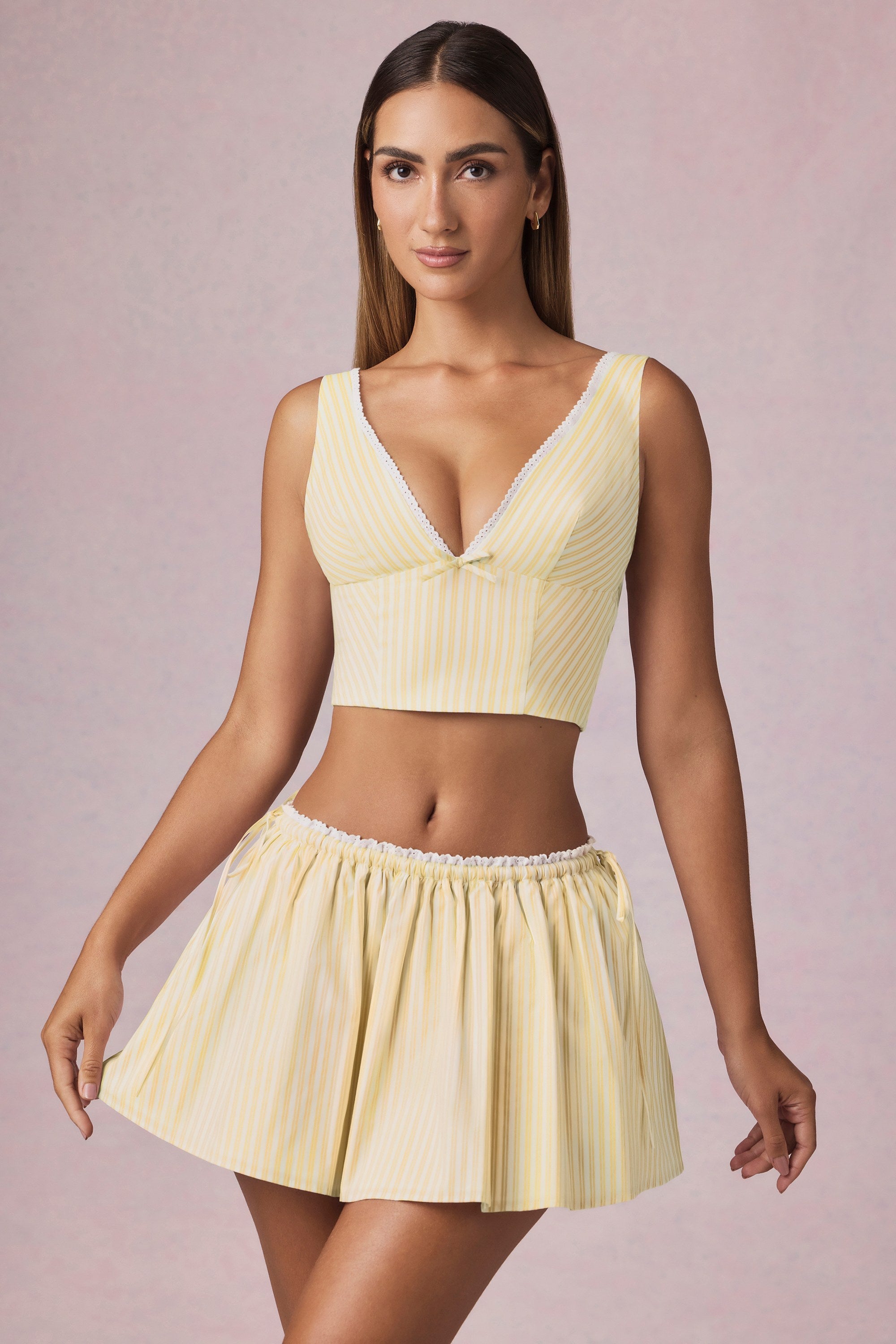 Ruched Drawstring Mini Two Piece