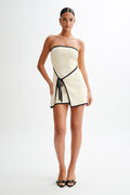 STRAPLESS KNIT MINI DRESS