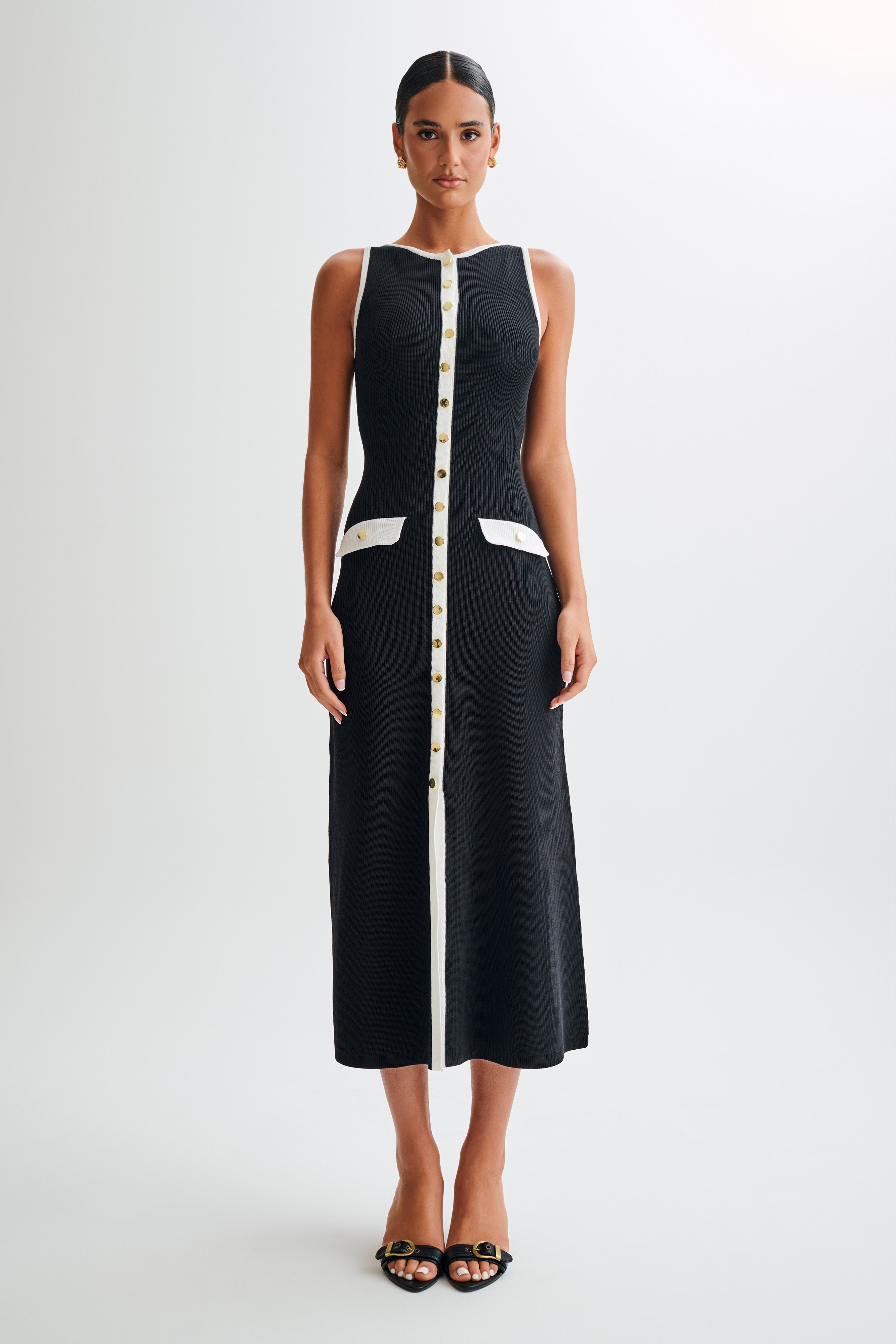 Sawyer Sleeveless Buttoned Maxi Dress