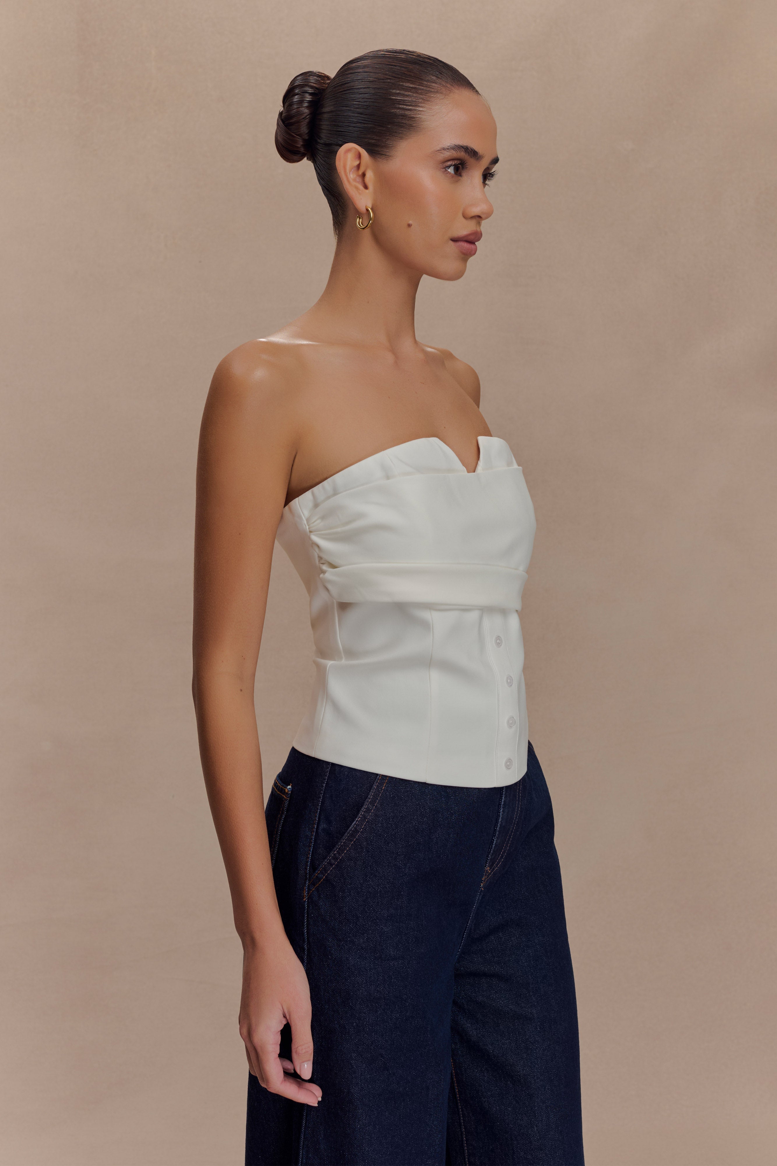 Zillah Strapless Cotton Top