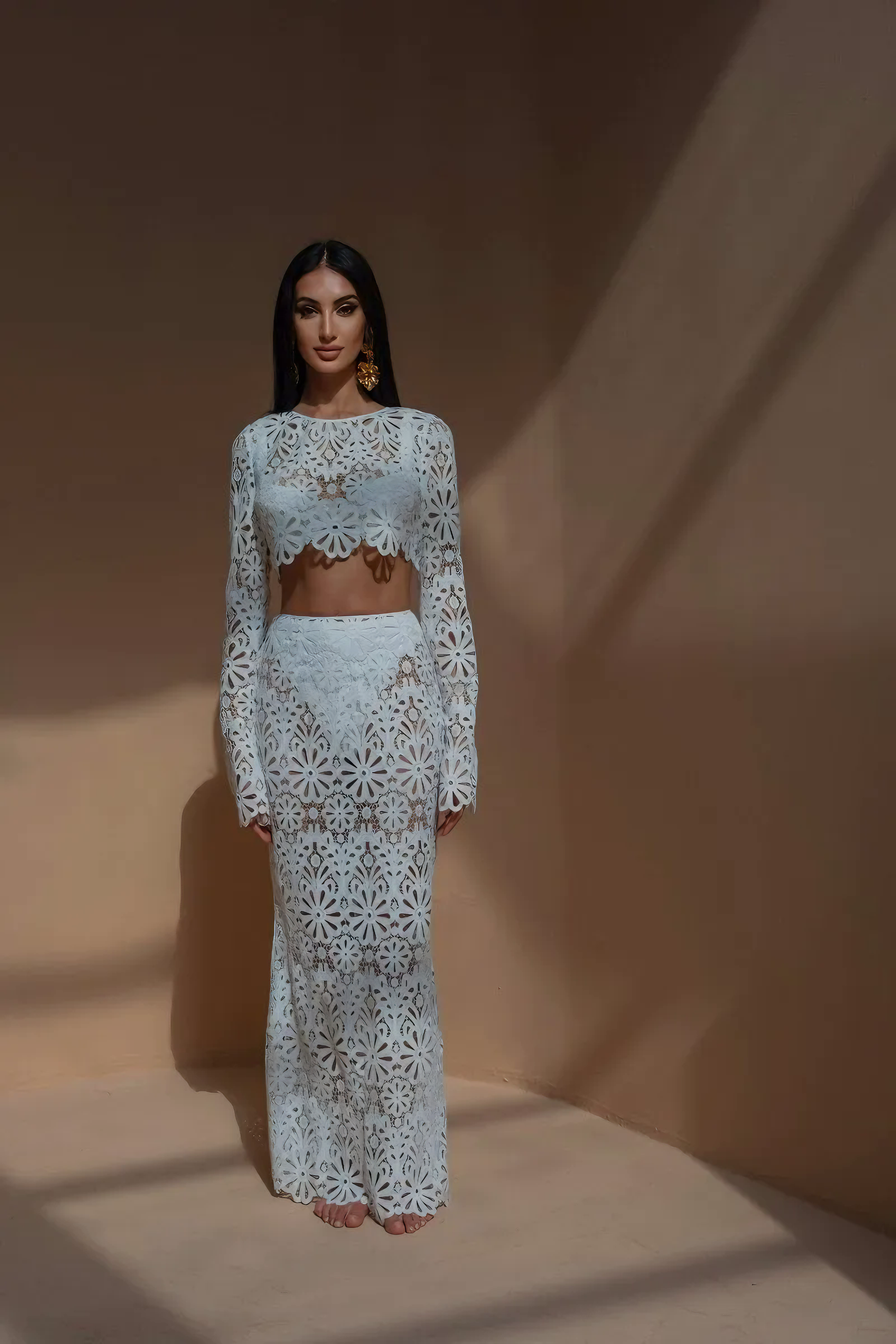 Soft Bloom Lace Two Piece