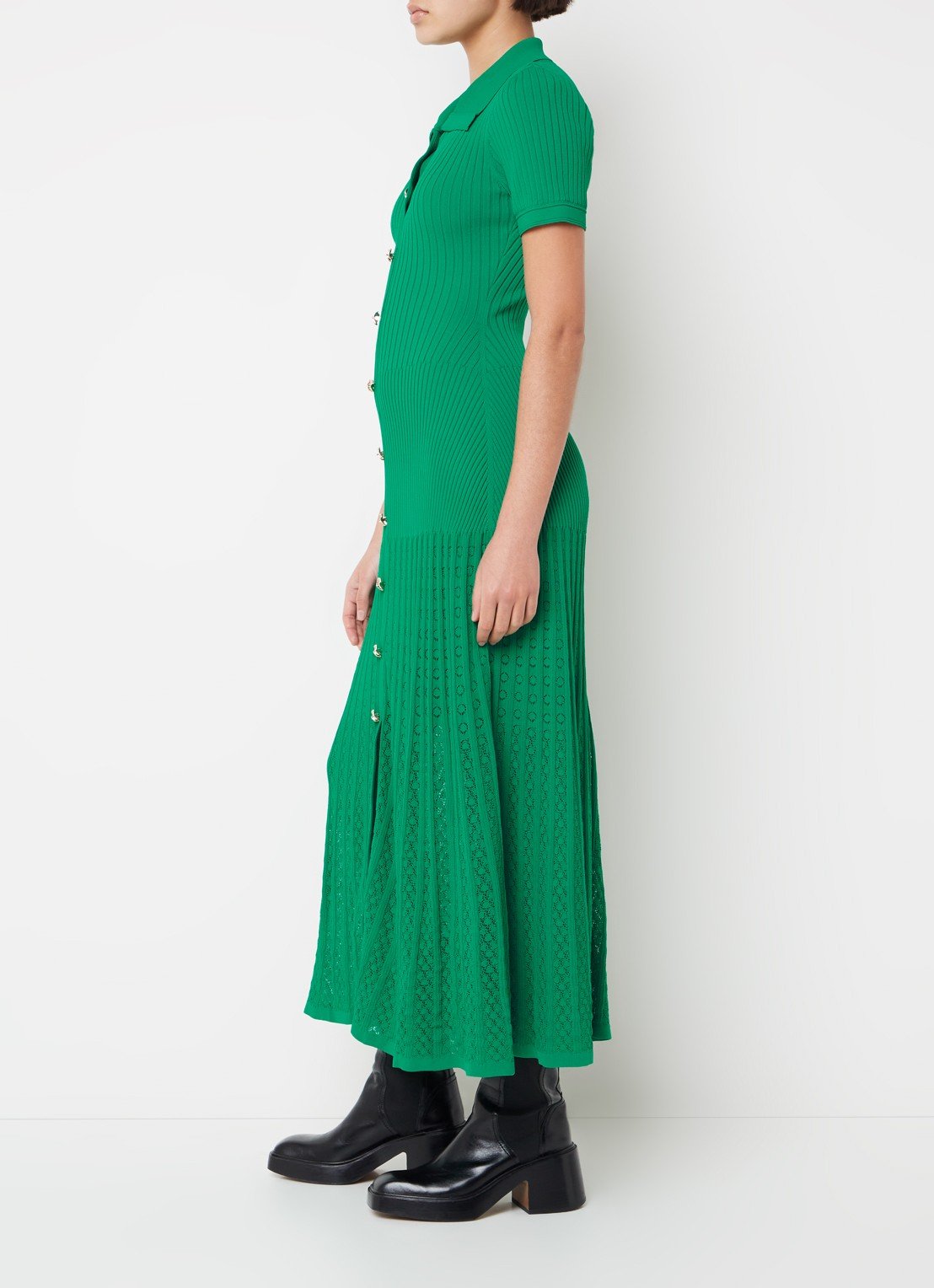 Sandra Robe Midi Claudine Boutonnée