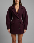 Dylan Blazer Dress in Plum - front