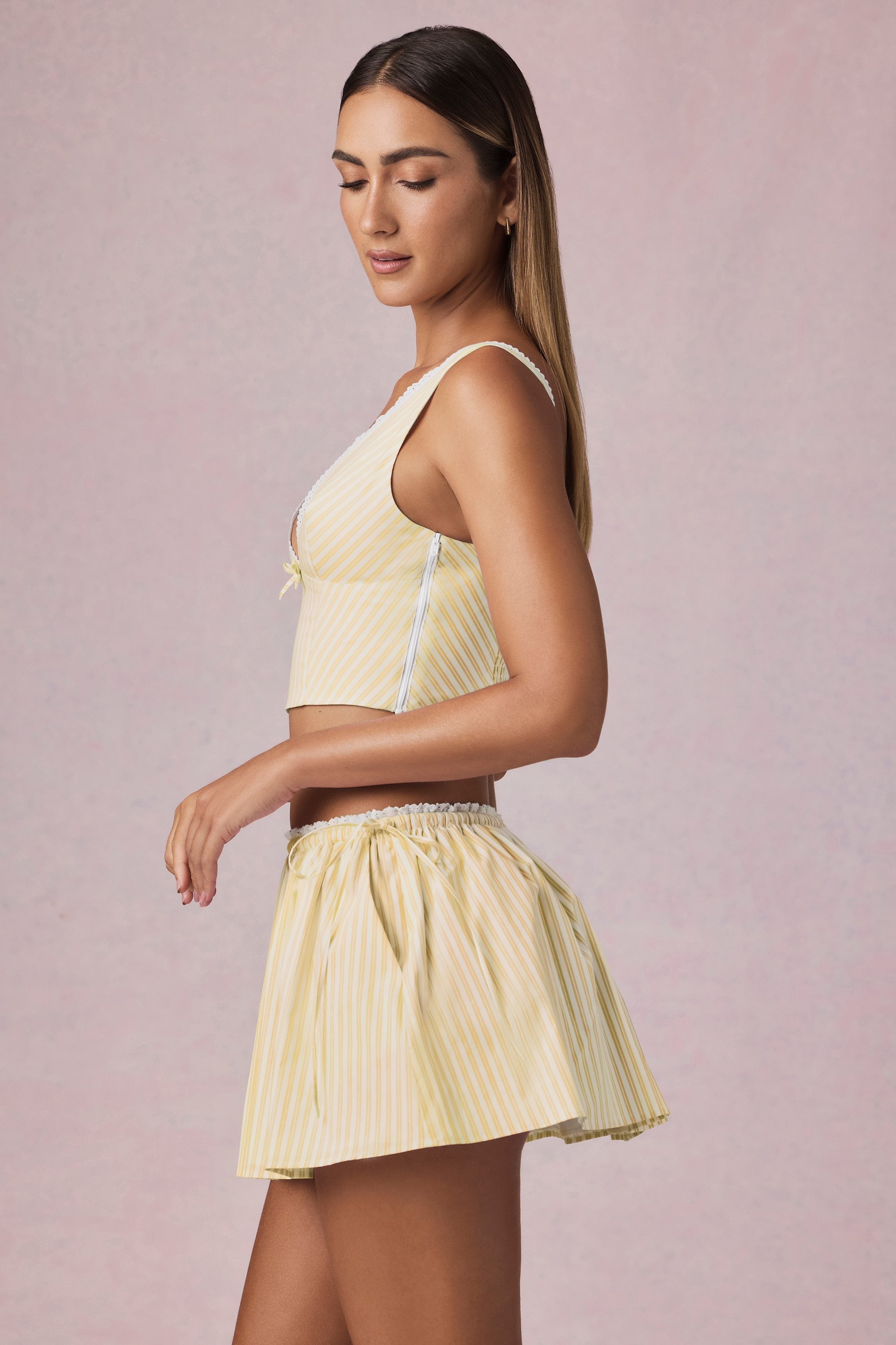 Ruched Drawstring Mini Two Piece