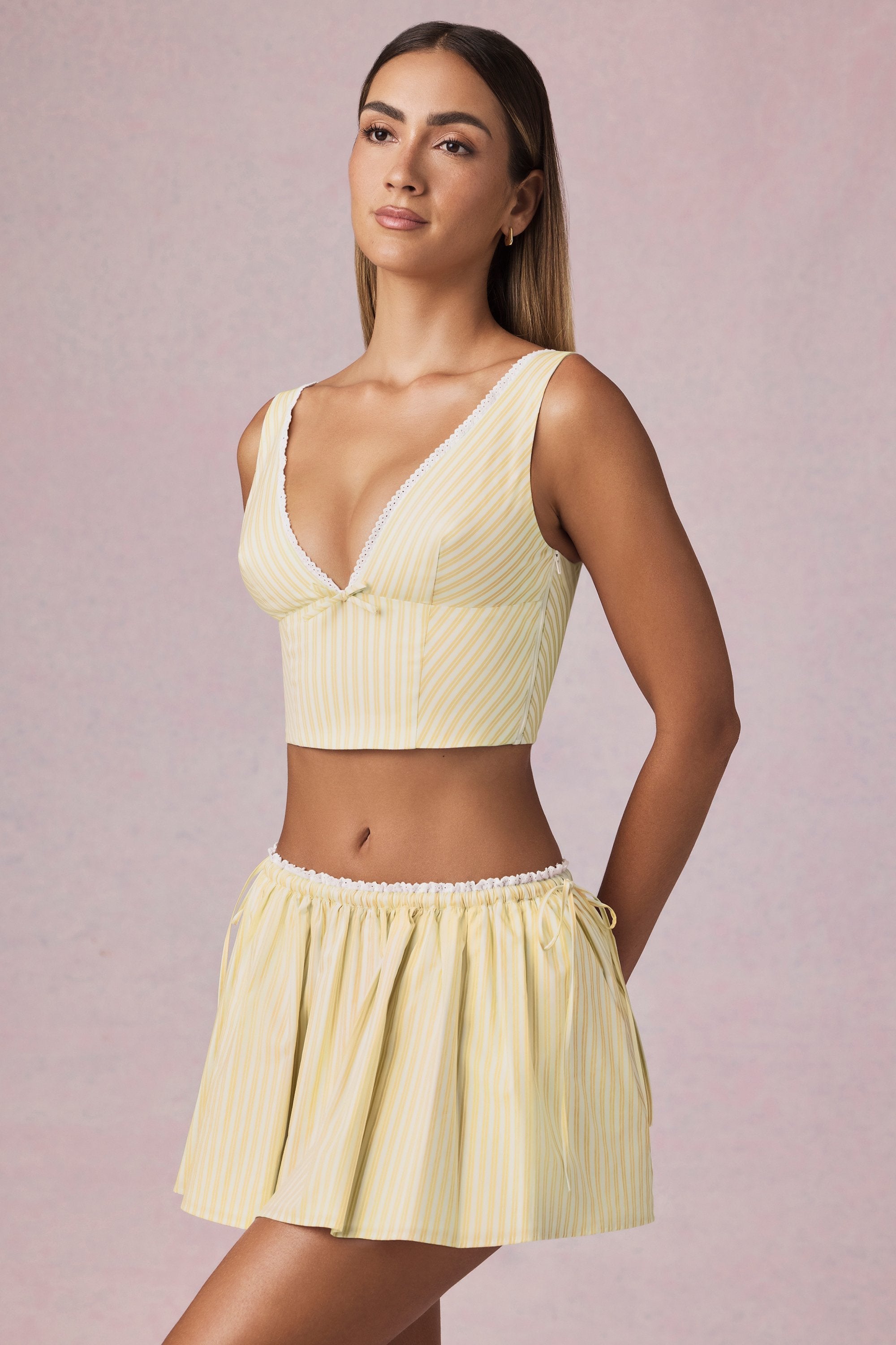Ruched Drawstring Mini Two Piece