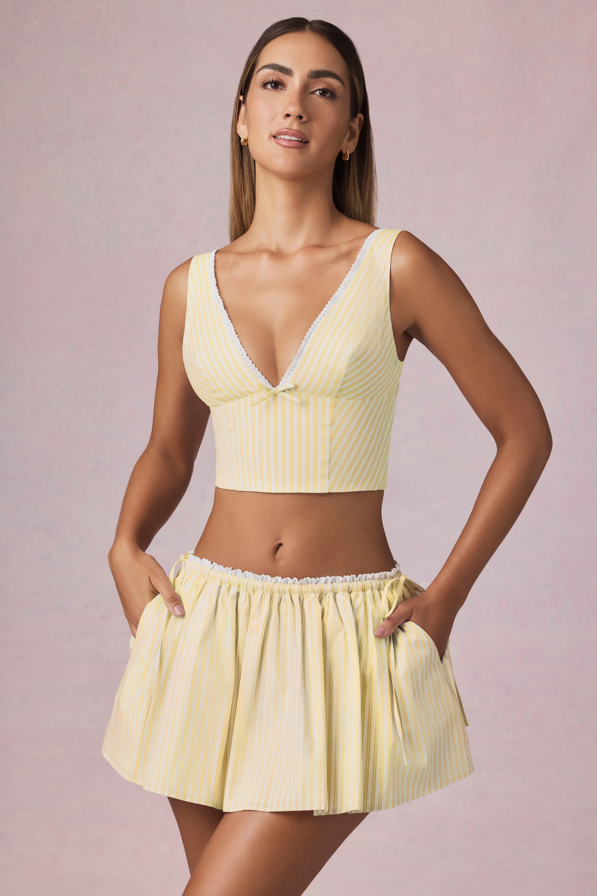 Ruched Drawstring Mini Two Piece