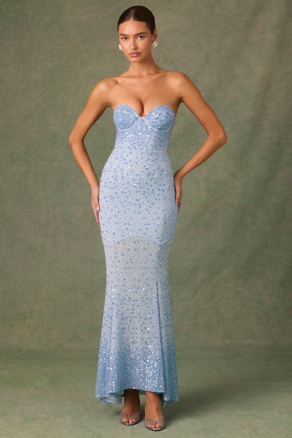 Embellished Sweetheart Maxi Dress