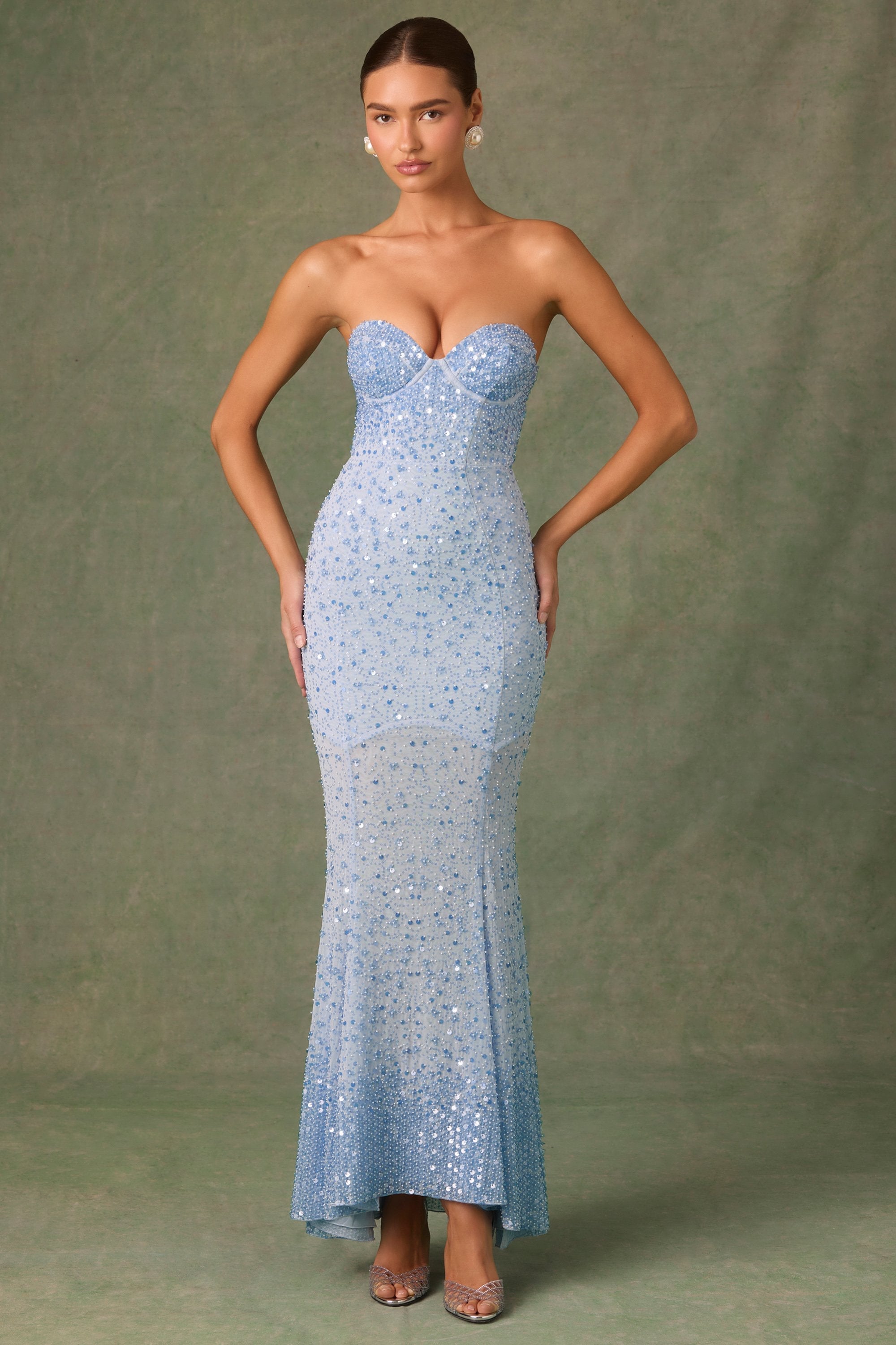 Embellished Sweetheart Maxi Dress
